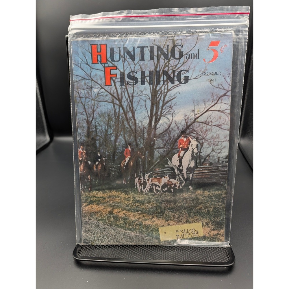 Vintage‎ Hunting & fishing Magazine Oct. 1941 Hounds Cover Outdoorsman